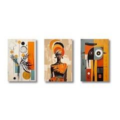 3-Piece Abstract Afro Bohemian Canvas Prints by Snagg A Print