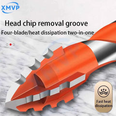 Four Edge Serrated Eccentric Drill Bit Set & High Hardness Multi Material Dry Drilling Bits