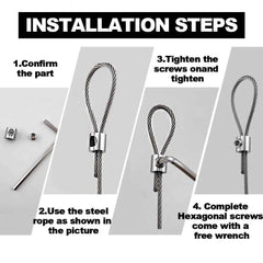 Stainless Steel Wire Rope Clamps 0.8–2mm | Adjustable Screw Copper Metal Hanging Clip Fixed Hardware