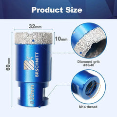 Vacuum Brazed Diamond Core Drill Bit & Heavy Duty Hole Saw for Granite, Porcelain, and Ceramic