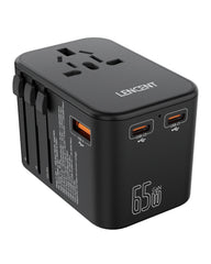 65W/100W GaN International Travel Adapter with 2USB 3 Type C by Snagg A Travel Adapter
