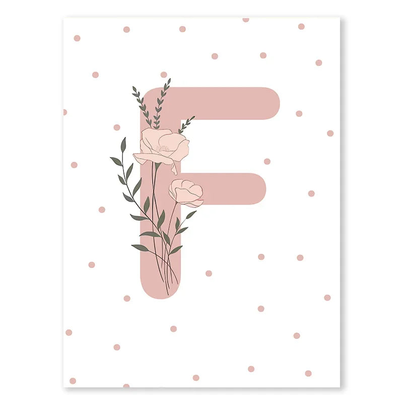 Pink Butterfly And Letters Wall Art by Snagg A Print