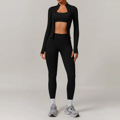 Women's 2/3-Piece Seamless Yoga Tracksuit | Gym Sports Bra & Leggings Fitness Set Sportswear