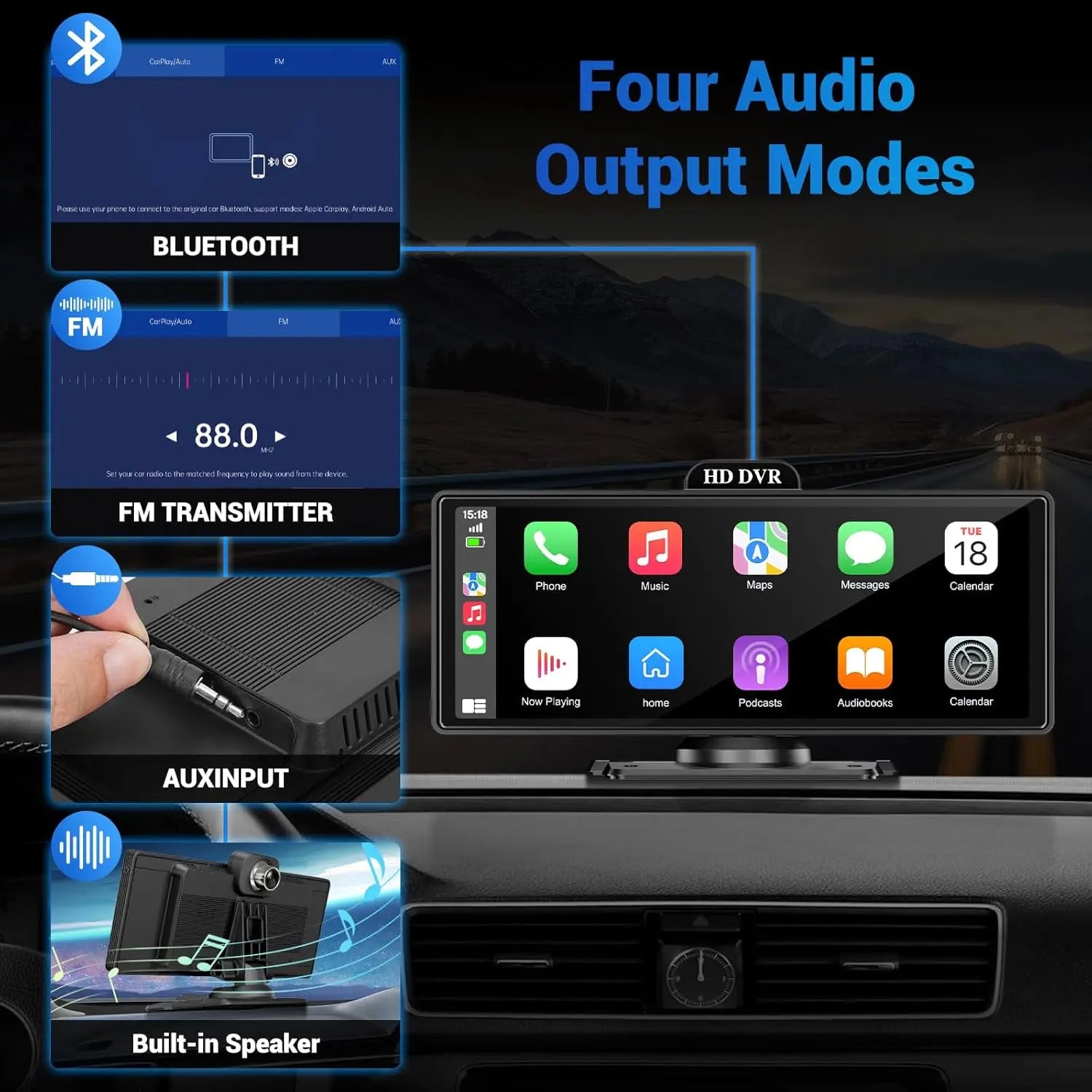 10"/11.26" 4K Dual Lens DVR with Wireless CarPlay by Snagg A Car DVR