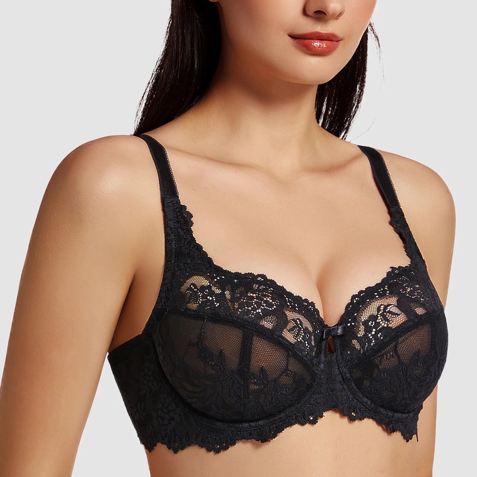 Plus Size Minimizer Bra | Full Coverage Lace Underwire Unlined