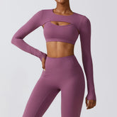 Women's Long Sleeve Yoga Top | Shawl Sports Camisole Push-Up Gym Workout Running Top