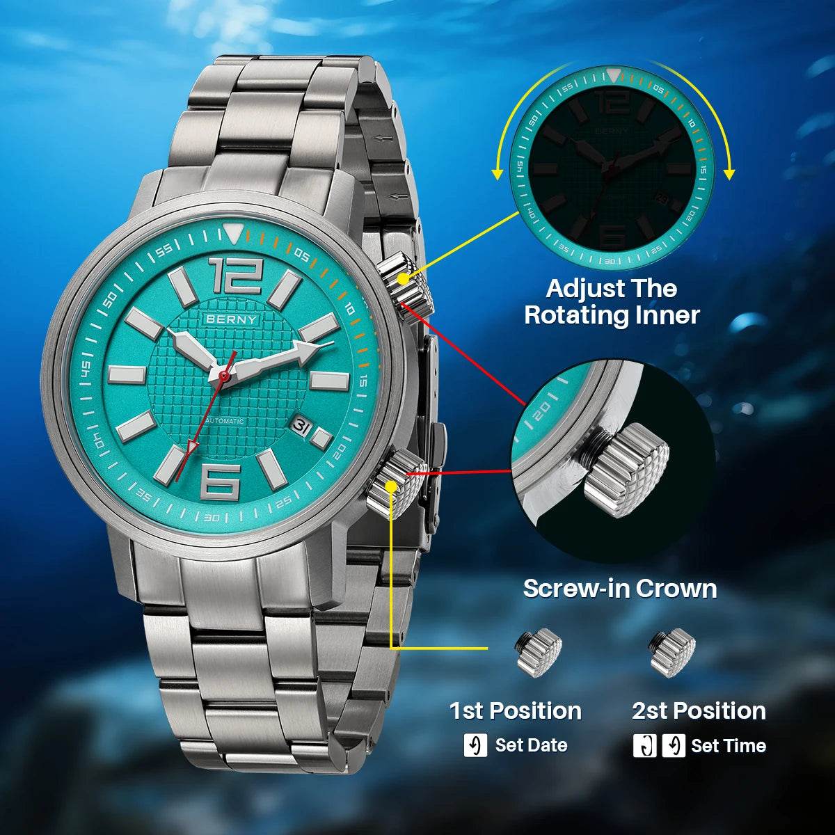 Automatic Diver Watch – Stainless Steel Edition - SnaggIt