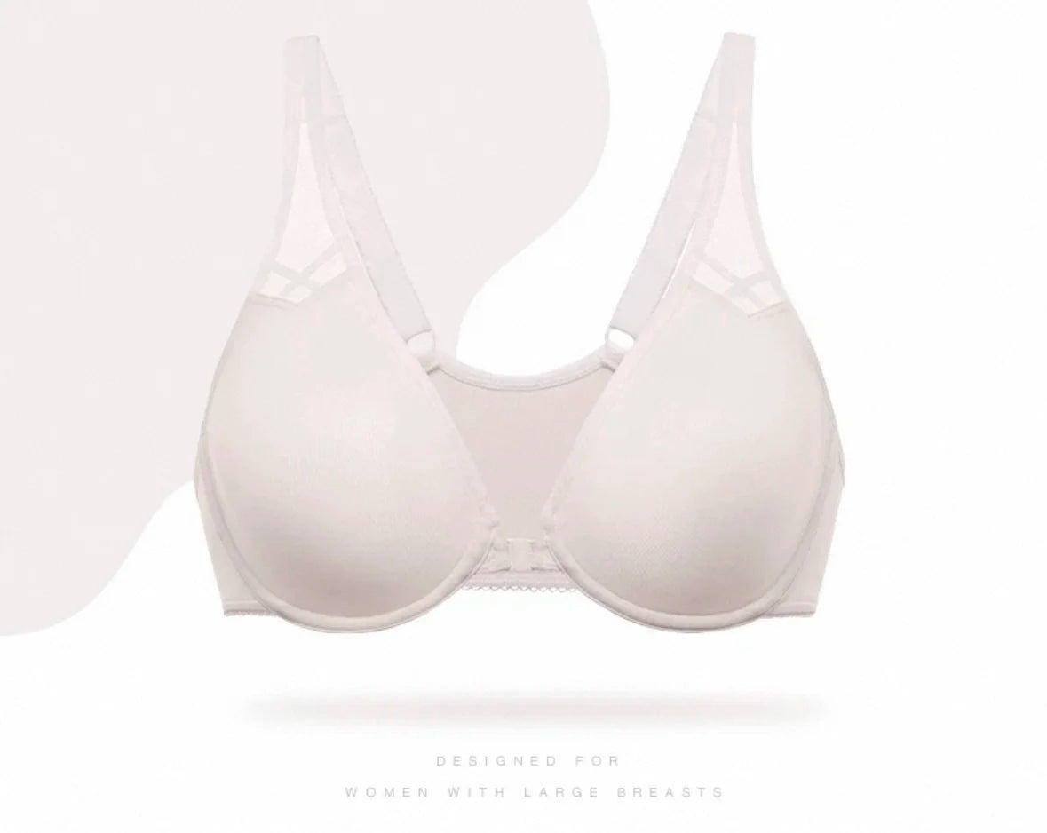 Plus Size Front Closure Racerback Bra | Underwire Plunge Full Coverage Supportive Unlined