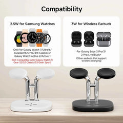 Dual Samsung Watch & Buds Wireless Charging Station | Galaxy Watch Ultra 8 Classic 7 Buds 3 Pro