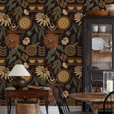 Vintage Boho Brown Floral Peel & Stick Wallpaper by Snagg A Wallpaper