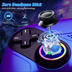 RH 5188 RGB Wireless Controller - Dual Vibration & Macro Function for PS5 & PC