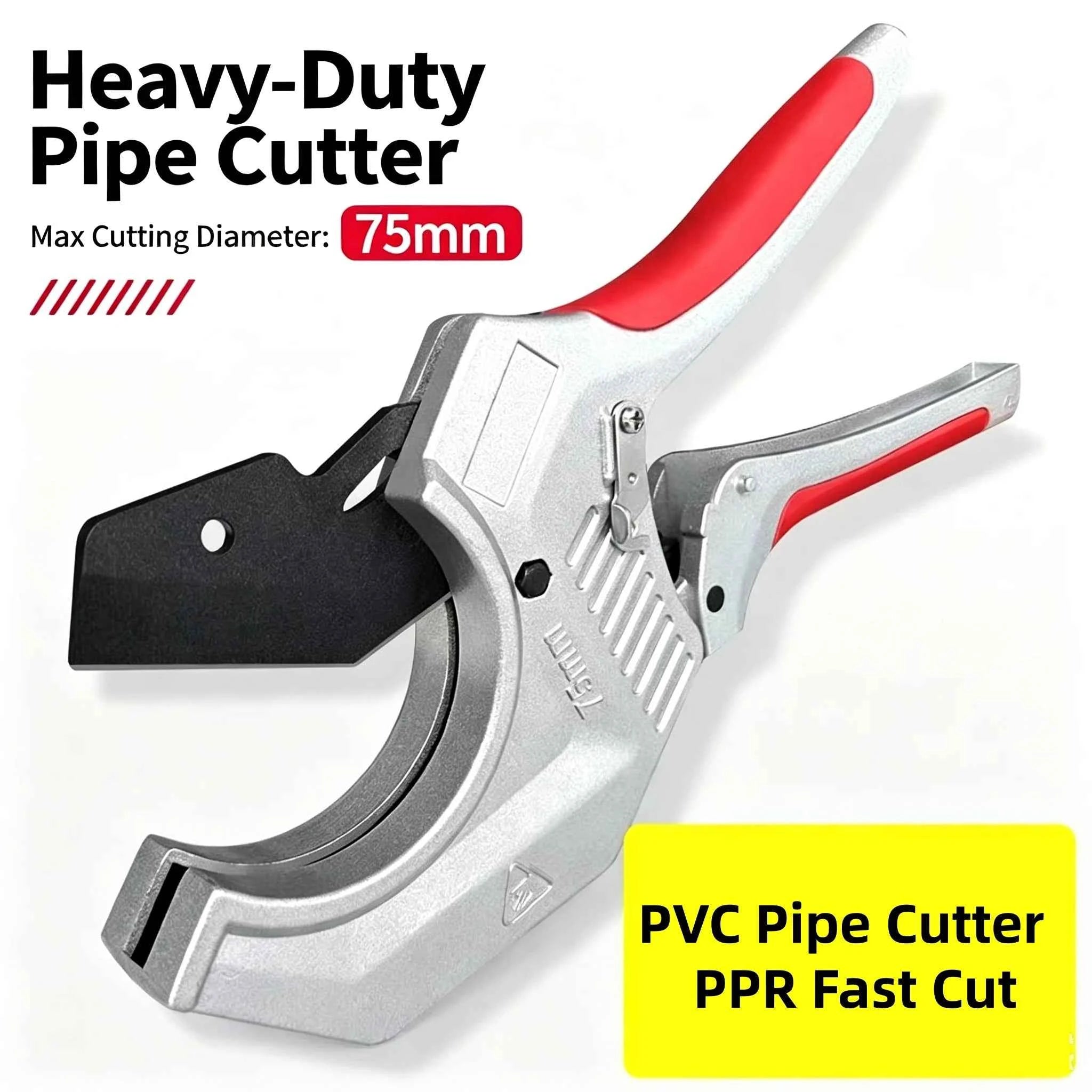 Ratchet pipe cutter with SK5 blade for PVC and PEX pipe – image 1