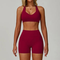 Women's 2/3-Piece Yoga Suit | Sports Bra High Waist Leggings & Shorts Push-Up Gym Activewear