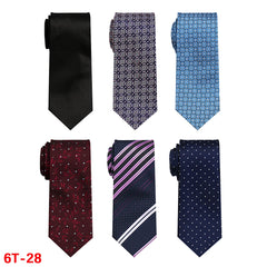 6 Pieces Classic Men’s Tie Set - Woven Jacquard Neckties for Business & Formal Events