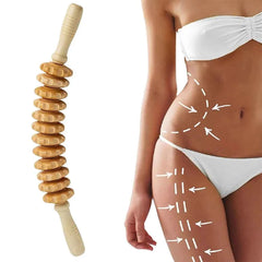 Curved Wood Therapy Massage Roller Stick