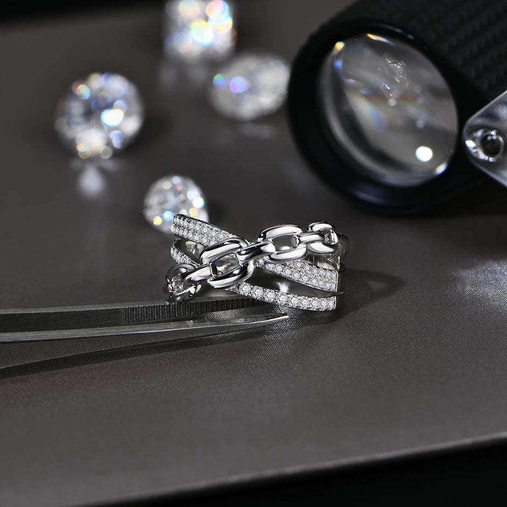 925 Sterling Silver Vintage Moissanite Ring by Snagg A Ring