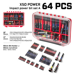37 - 71PCS Impact Screwdriver Bit Set – Magnetic Multi Insert Power Bits with Nut Driver & Storage Case, S2 Steel