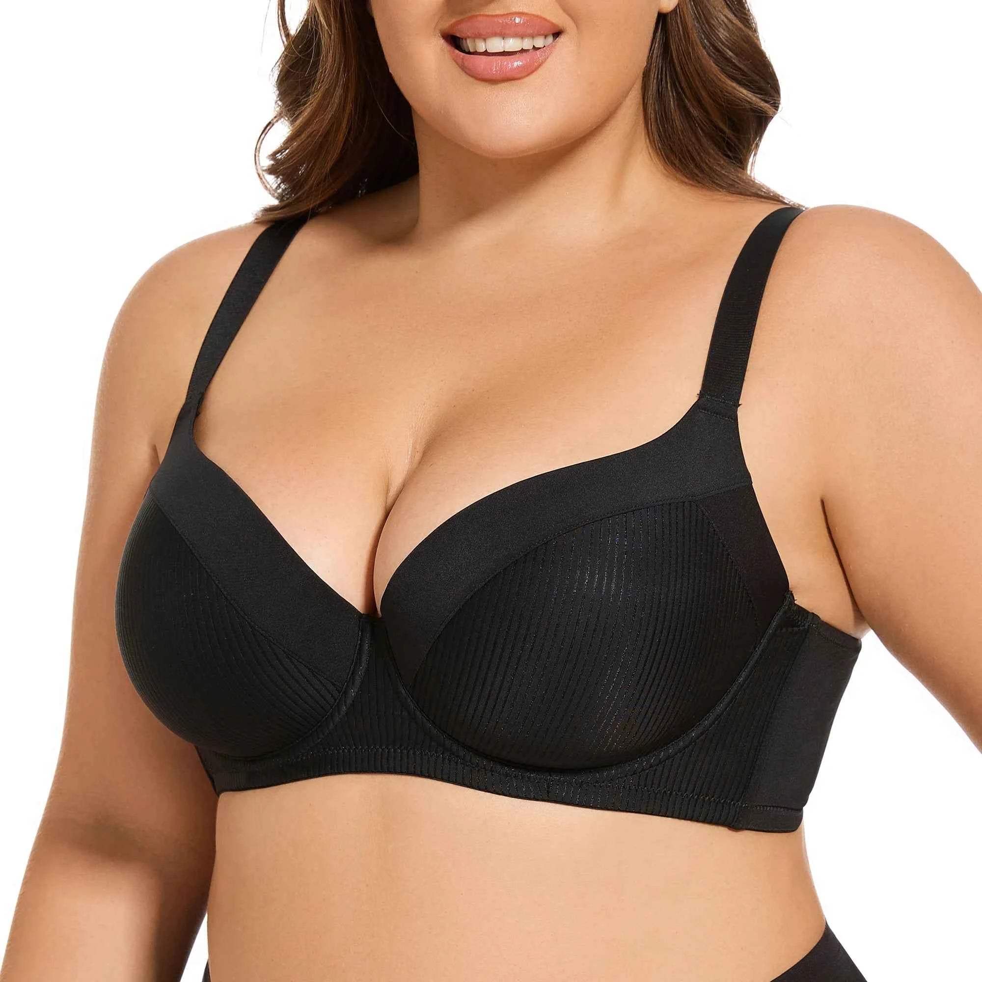 Plus Size Push Up T-Shirt Bra | Lightly Padded Full Coverage Underwire Lifting Support