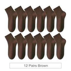 12 Pair Soft Cotton Ankle Colourful Socks Everyday Breathable Set