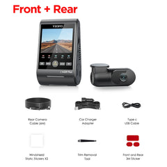 2K Dual Channel Dash Cam with Night Vision & Voice Control | Ultra HD HDR Video Recorder