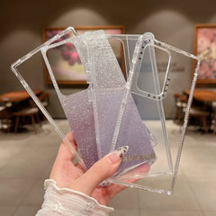 3 in 1 Clear Gradient Glitter Case For Samsung Galaxy S25 Series by Snagg A Phone Case