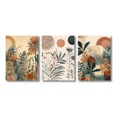 3 Pieces Boho Floral Canvas Prints by Snagg A Print
