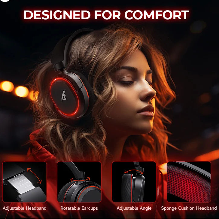 Wireless Gaming Headset Bluetooth & ENC Mic Compatible With PC, PS4, PS5 & Switch by Snagg A Gaming Headset