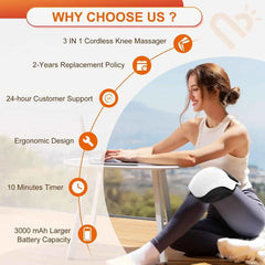 Cordless Knee Massager with Heat & Vibration – Joint Relief Therapy Device