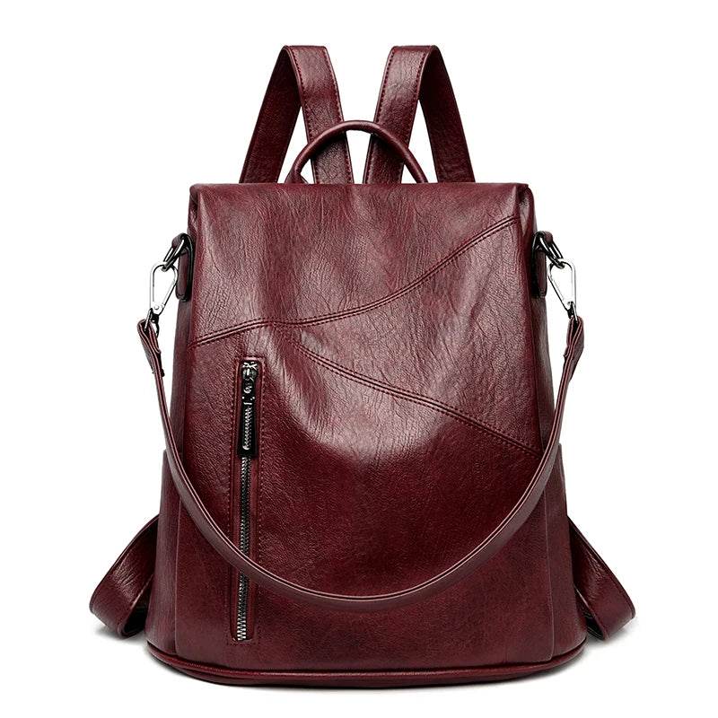 Anti-Theft Vintage Leather Backpack - SnaggIt