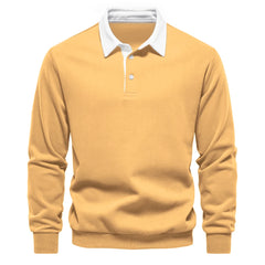Men’s Premium Polo Collar Sweatshirt | Heavyweight Cotton-Blend Smart Casual Top