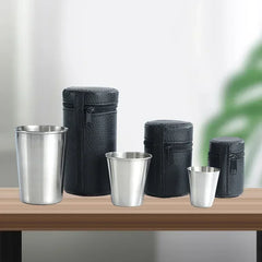 Ouhoe Stainless Camping Cups Four Pcs Nestable Mugs Outdoors by Snagg A Mug
