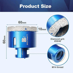 Vacuum Brazed Diamond Core Drill Bit & Heavy Duty Hole Saw for Granite, Porcelain, and Ceramic