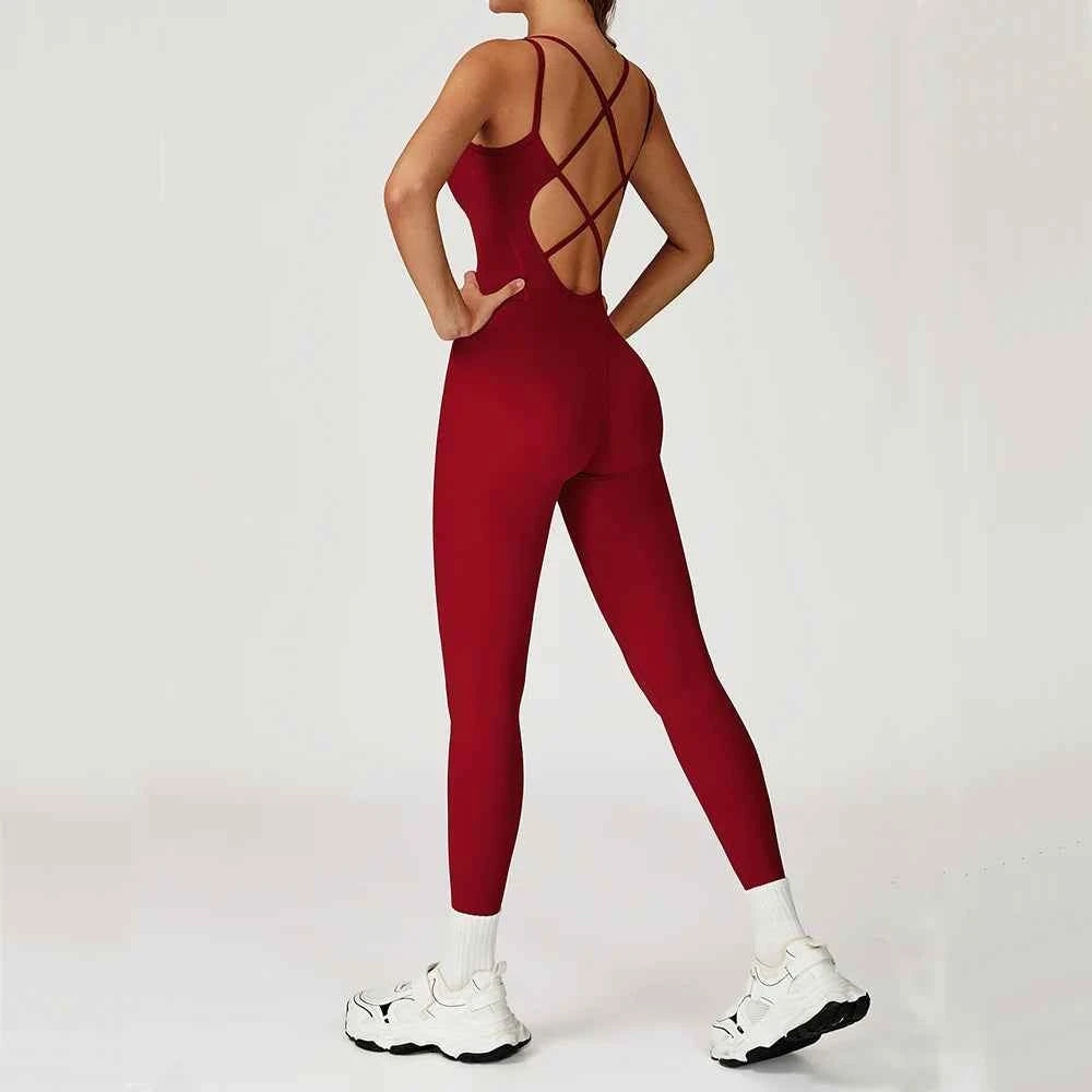 Women's Sports Jumpsuit Gym Set | Training Yoga Suit Fitness Romper Stretch Workout Bodysuit