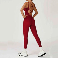 Women's Sports Jumpsuit Gym Set | Training Yoga Suit Fitness Romper Stretch Workout Bodysuit