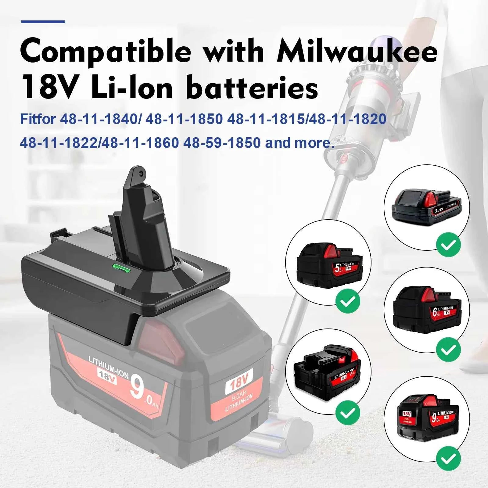 Dyson V6 V7 V8 battery converter with low-battery light – image 5