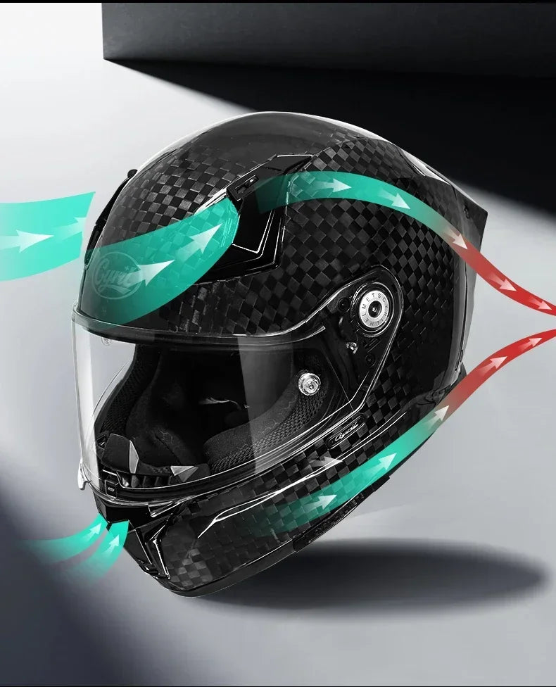 Carbon Fiber Pattern Full Face Motorcycle Helmet by Snagg A Motorcycle Helmet