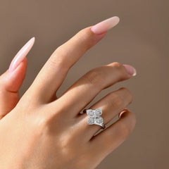Original Moissanite Cross Flower Ring by Snagg A Ring