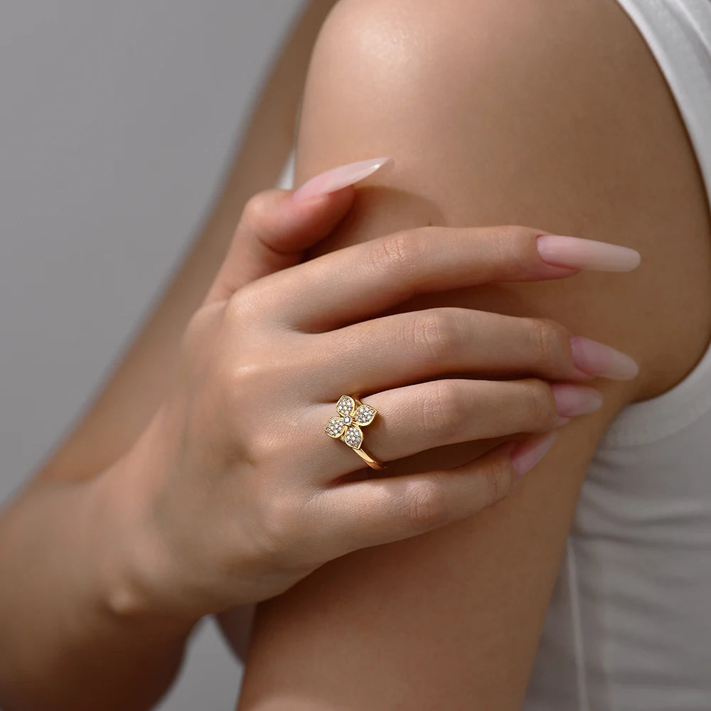 Original Moissanite Cross Flower Ring by Snagg A Ring