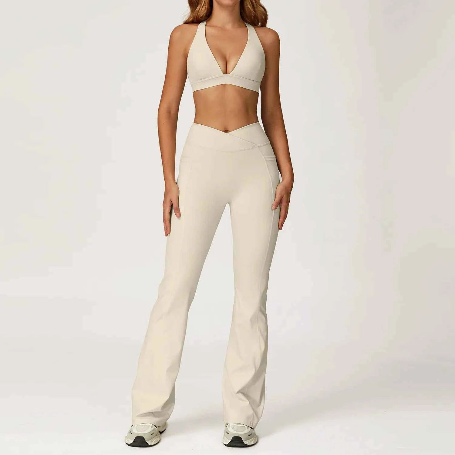 Women's 2-Piece Yoga Tracksuit | Push-Up Bra & High Waist Leggings Gym Fitness Sportswear