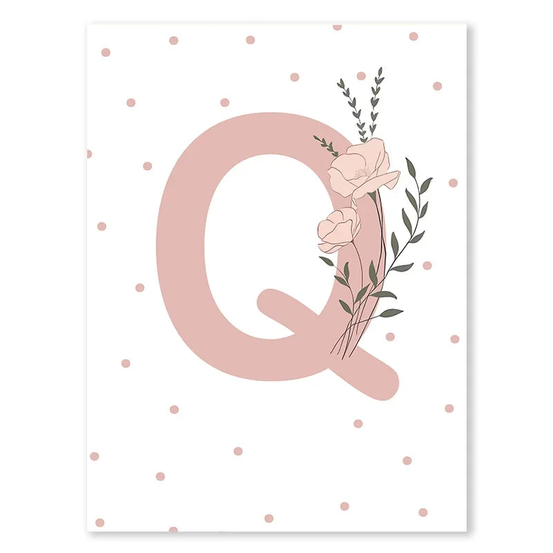 Pink Butterfly And Letters Wall Art by Snagg A Print