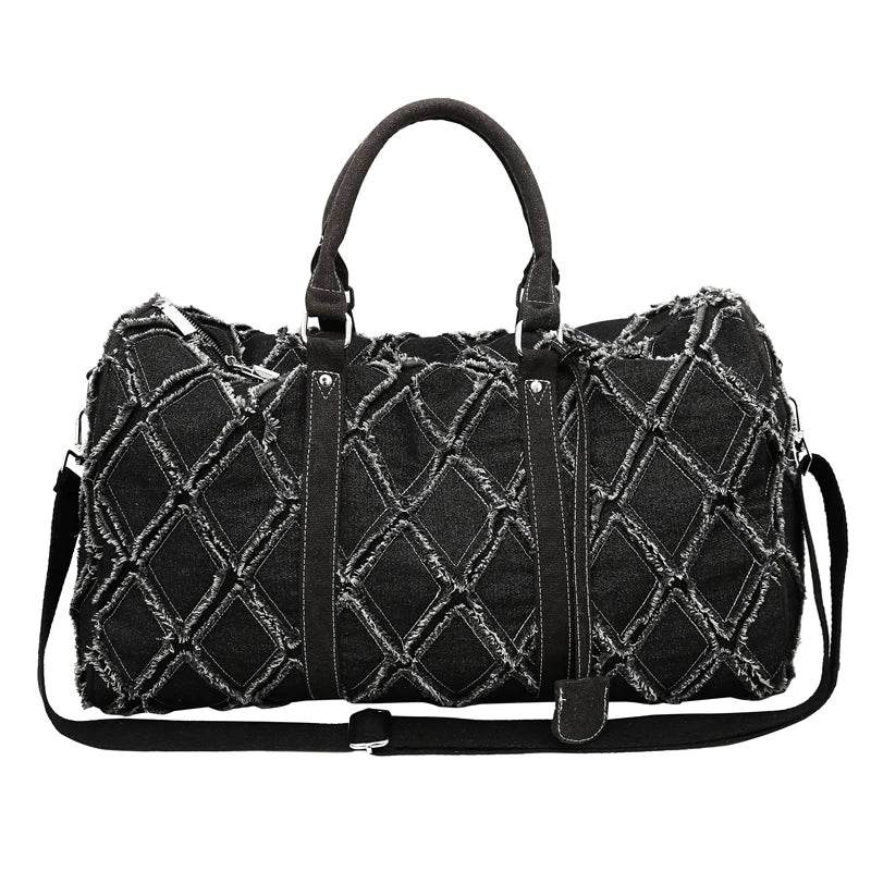 Denim Ripped-Style Duffle Bag - SnaggIt