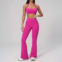 Women's 2-Piece Athletic Yoga Set | Running Leggings & Sports Bra Breathable Gym Fitness Wear