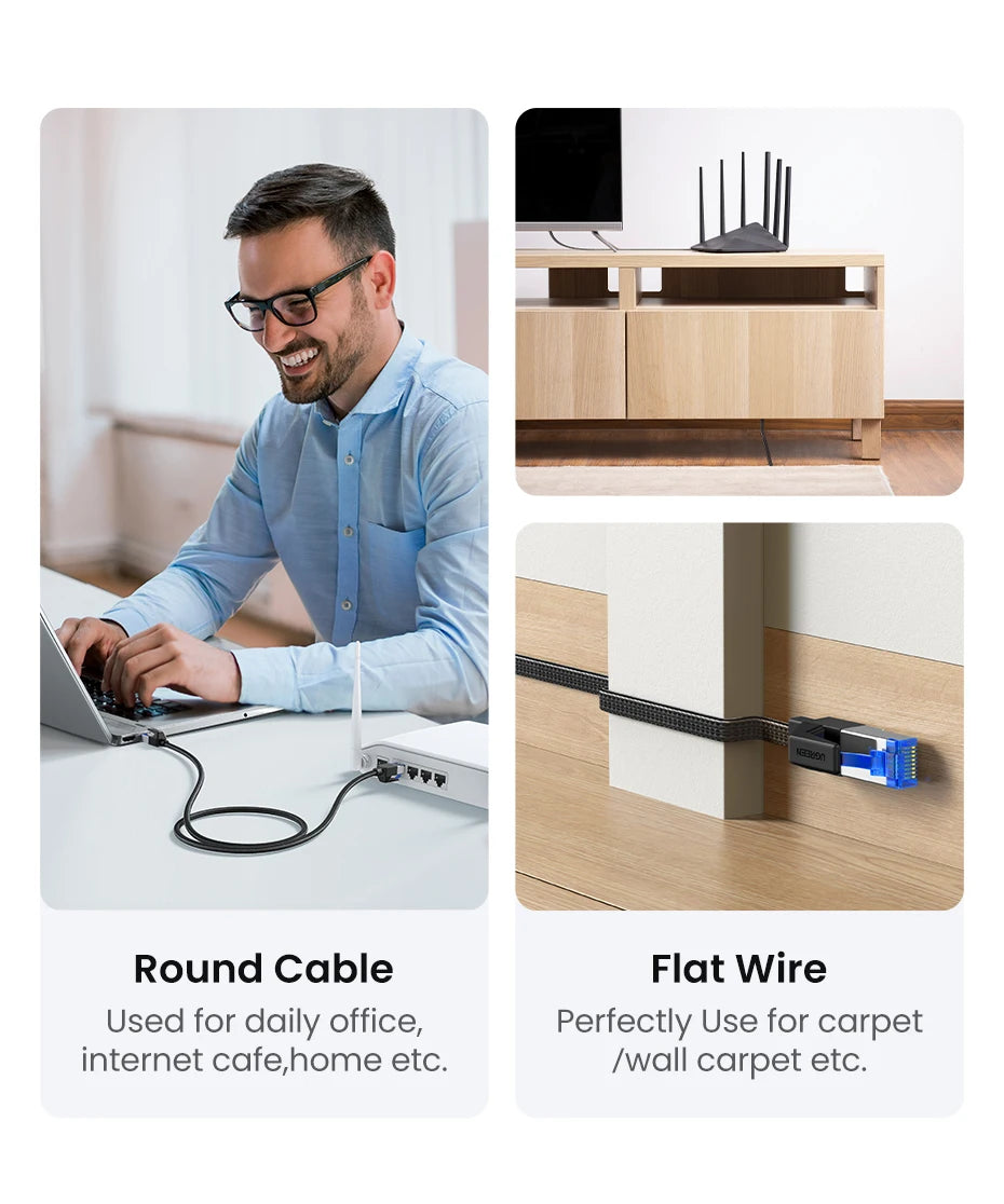 Cat8 Ethernet Cable – 40Gbps 2000MHz Braided LAN Cord for PC, Laptop & PS5 by Snagg A Network Cable