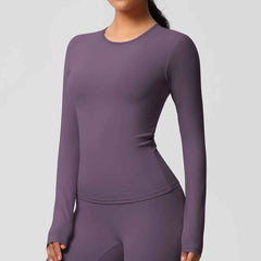 Women's Long Sleeve Yoga Shirt | Push-Up Gym Workout Top Dry-Fit Breathable High Elastic Sports