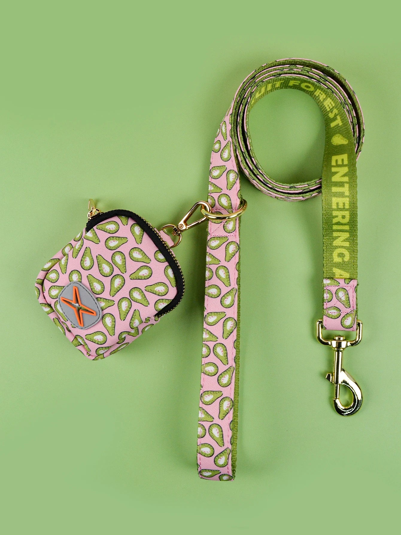 Luxury Double-Sided Print Pet Leash & Poop Bag Holder Set by Snagg A Leash
