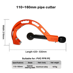 Roller-type large-diameter pipe cutter for PVC pipe – image 11