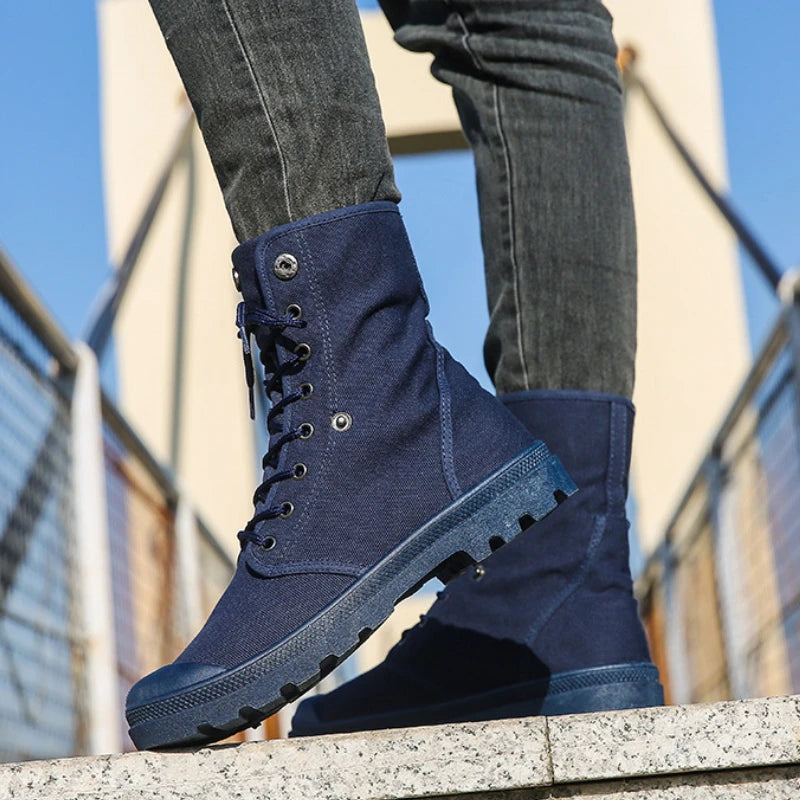 Men’s Fashion Canvas High-Top Sneakers by Snagg A Shoes