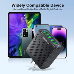 3.1A Pink USB Fast Charger 6 IN 1 AU Plug by Snagg An Adapter