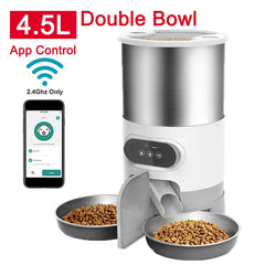 Smart Cat & Dog Automatic Feeder with Double Stainless Steel Bowls | 3L–4.5L Capacity by Snagg A Feeder