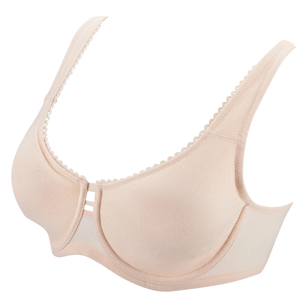 Plus Size Wide Strap Minimizer Bra | Underwire Full Coverage Unpadded Lace